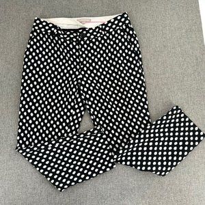 Banana Republic Polka Dot Pants Black & White‎ Lined size 4 Mid Rise Ankle Pants